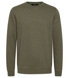 11 PROJECT Garrett CrewNeck Maglione per il tempo libero da uomo Maglione melange 21300786-ME 1905121 Verde kaki