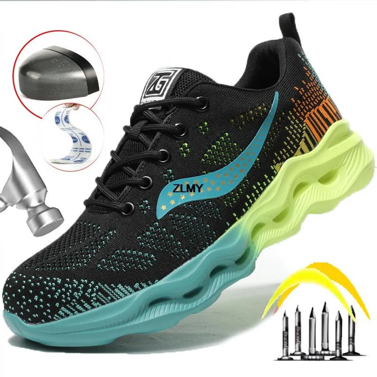 2023 nuove scarpe antinfortunistiche da uomo sneaker con punta in acciaio a prova di puntura per uomo stivali di sicurezza da la