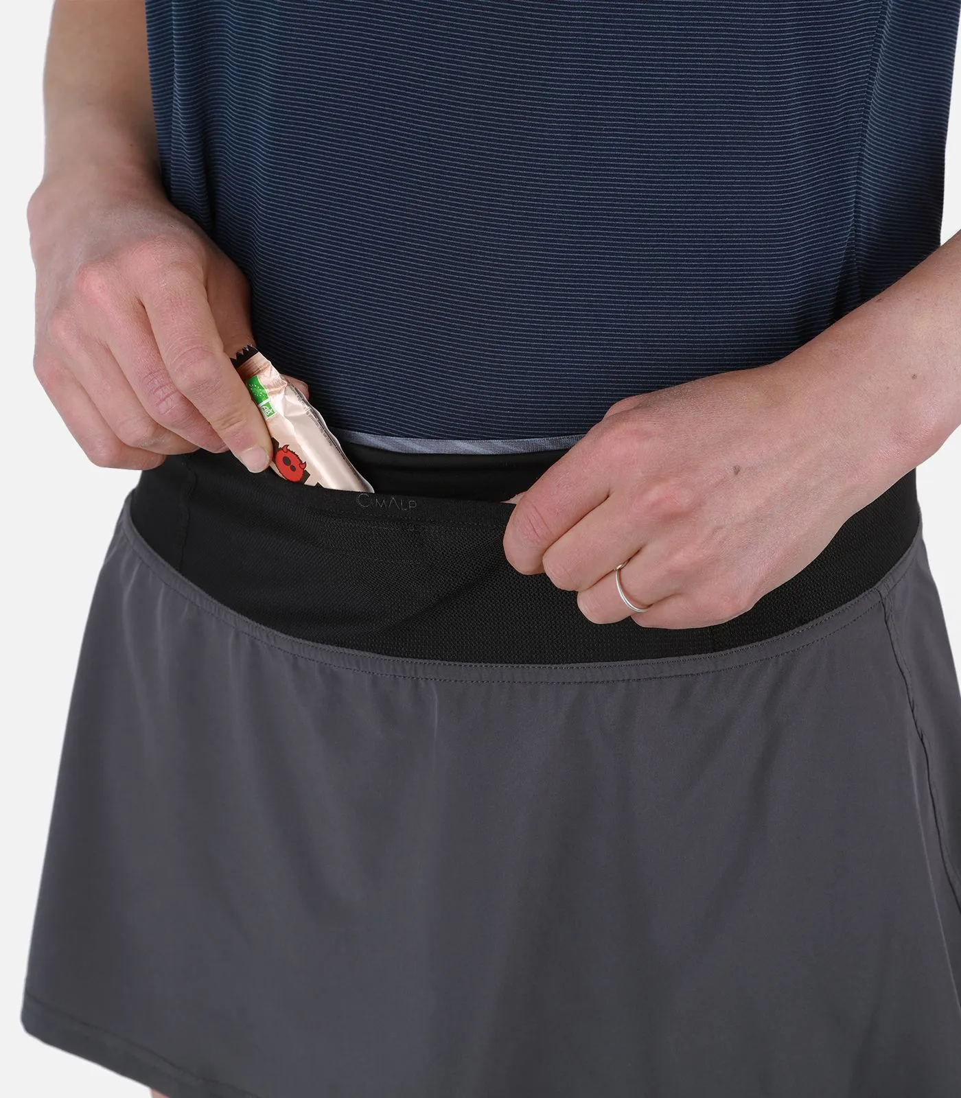 AIGUINES- Donna Gonna pantalone da Trail Running con cintura multitasche