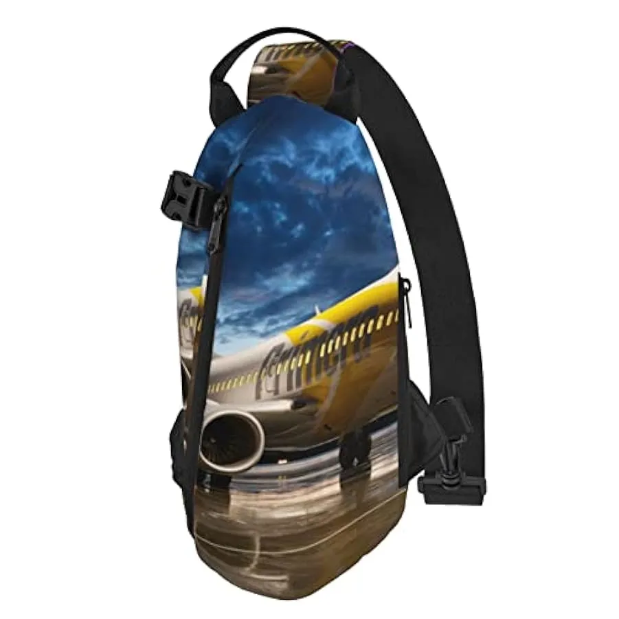 Airplane In The Evening Light Print Mini Sling Zaino, Piccolo Escursionismo Daypack Modello Viaggi Outdoor Sport Bag Per Donne U