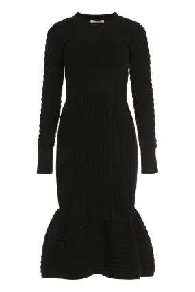 Alexander McQueen Abito midi in maglia a coste