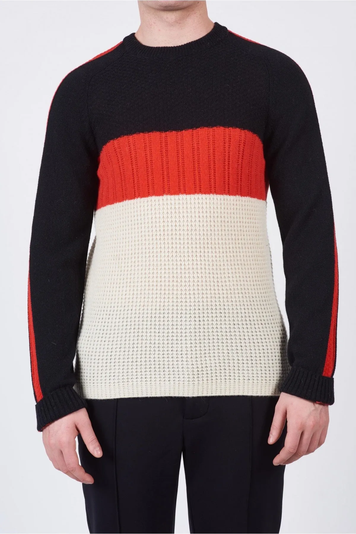 Alpaca sleeve crewneck / Black