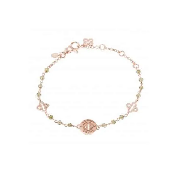 BRACCIALE TIMOR DOMINI IN ARGENTO ROSA E SALOMITE VERDE