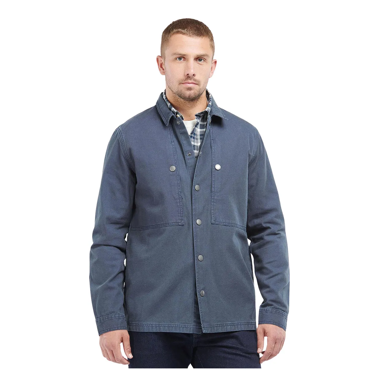 Camicia Barbour International Steve McQueen Vice Overshirt Blu Lavato