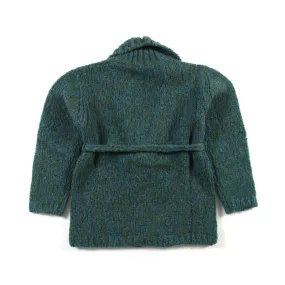 Cardigan Melange Verde E Azzurro Bambina