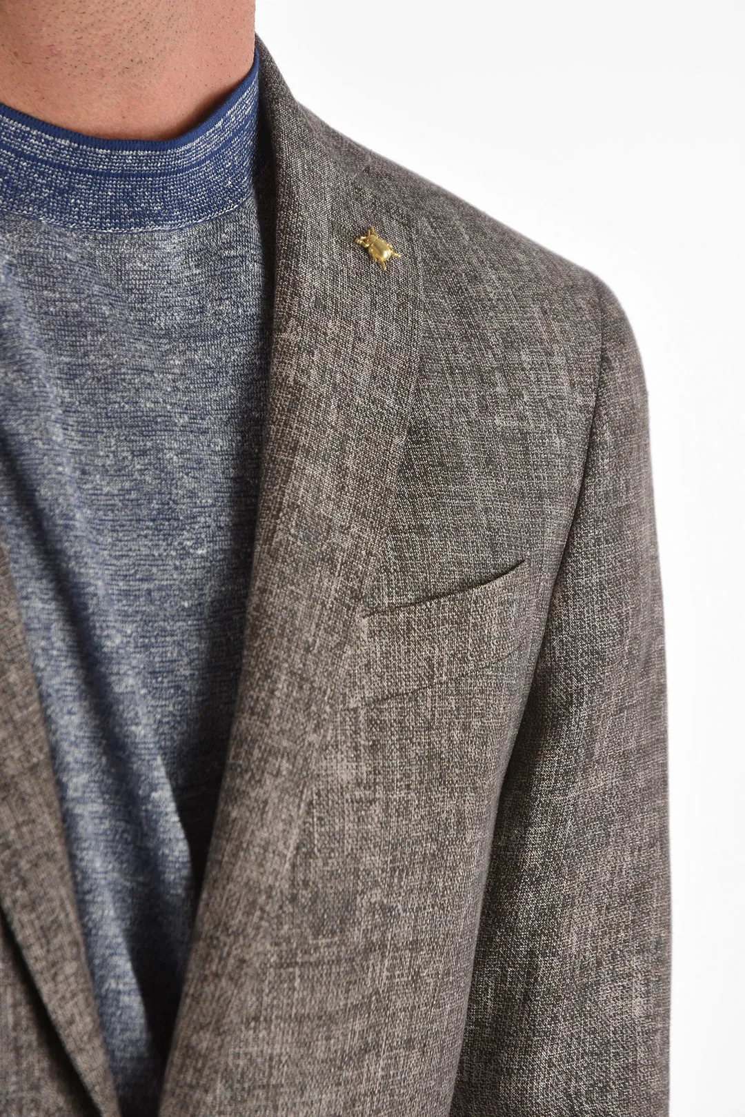 CC COLLECTION giacca a 2 bottoni RIGHT in lino due spacchi revers classico