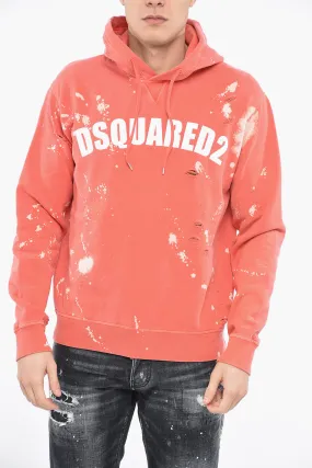 Felpa Hoodie GOTH FOAM con Effetto Distressed