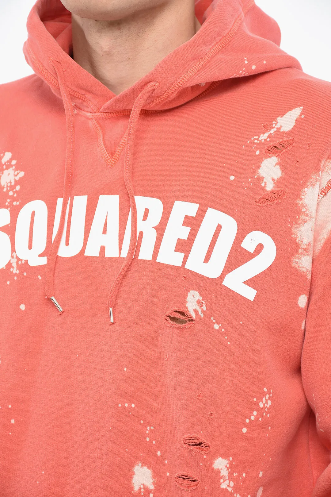 Felpa Hoodie GOTH FOAM con Effetto Distressed