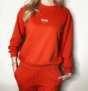 Felpa Vicolo donna girocollo con scritta “Papaya” RH0071