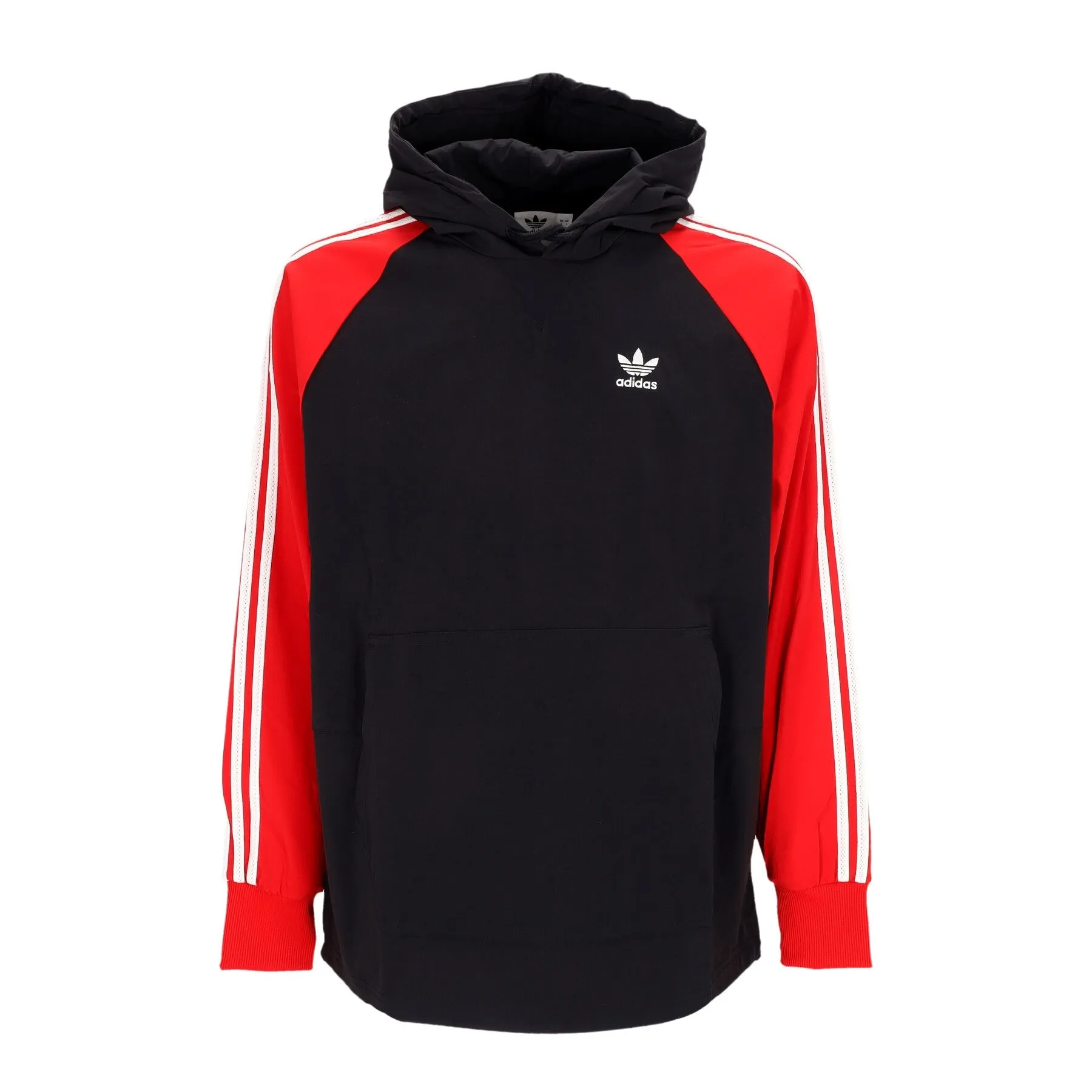 Giacca A Vento Infilabile Uomo Hooded Windbreaker Black/better Scarlet
