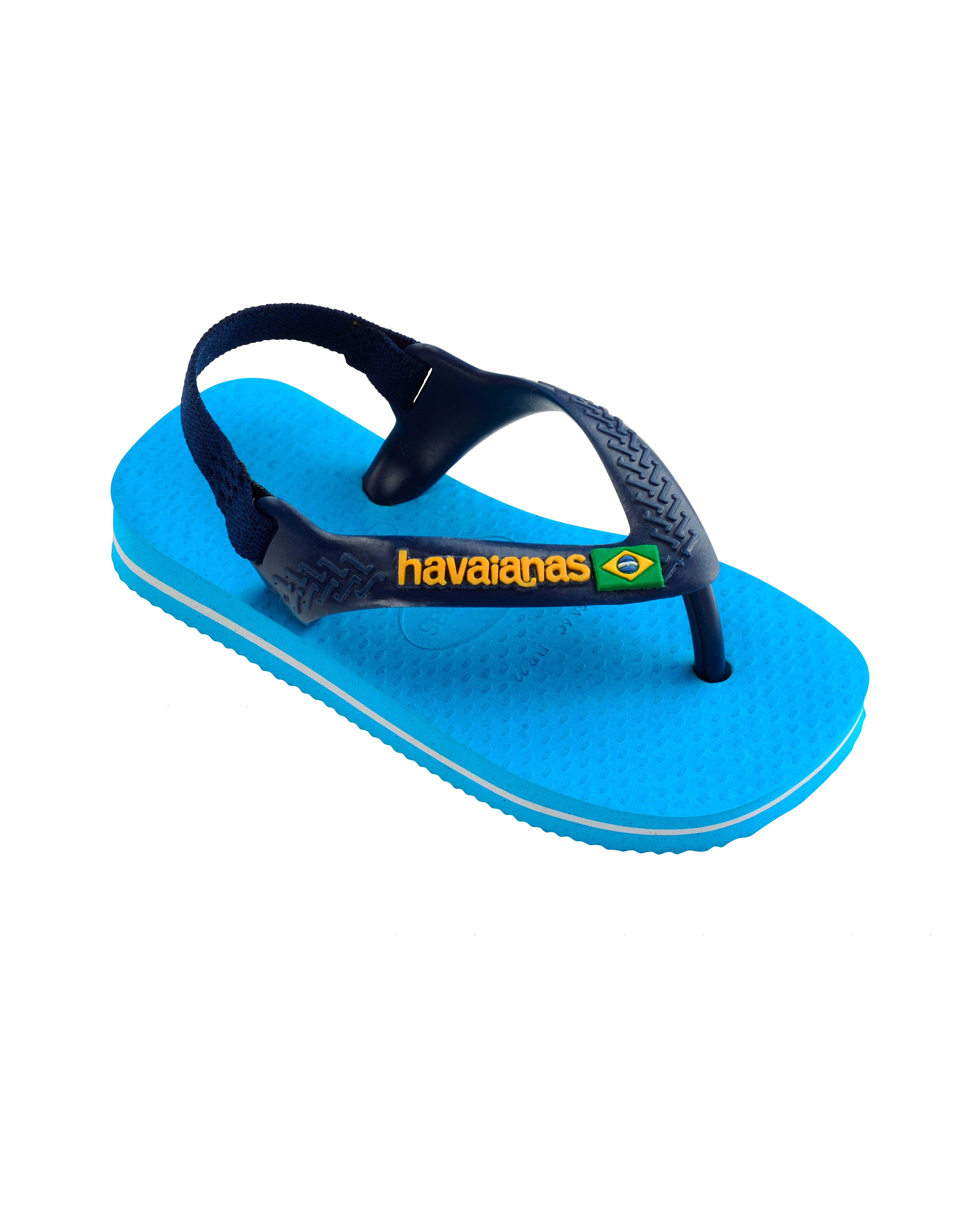 Havaianas Baby Brasil Logo II blu royal con fascetta blu e logo giallo 17-26