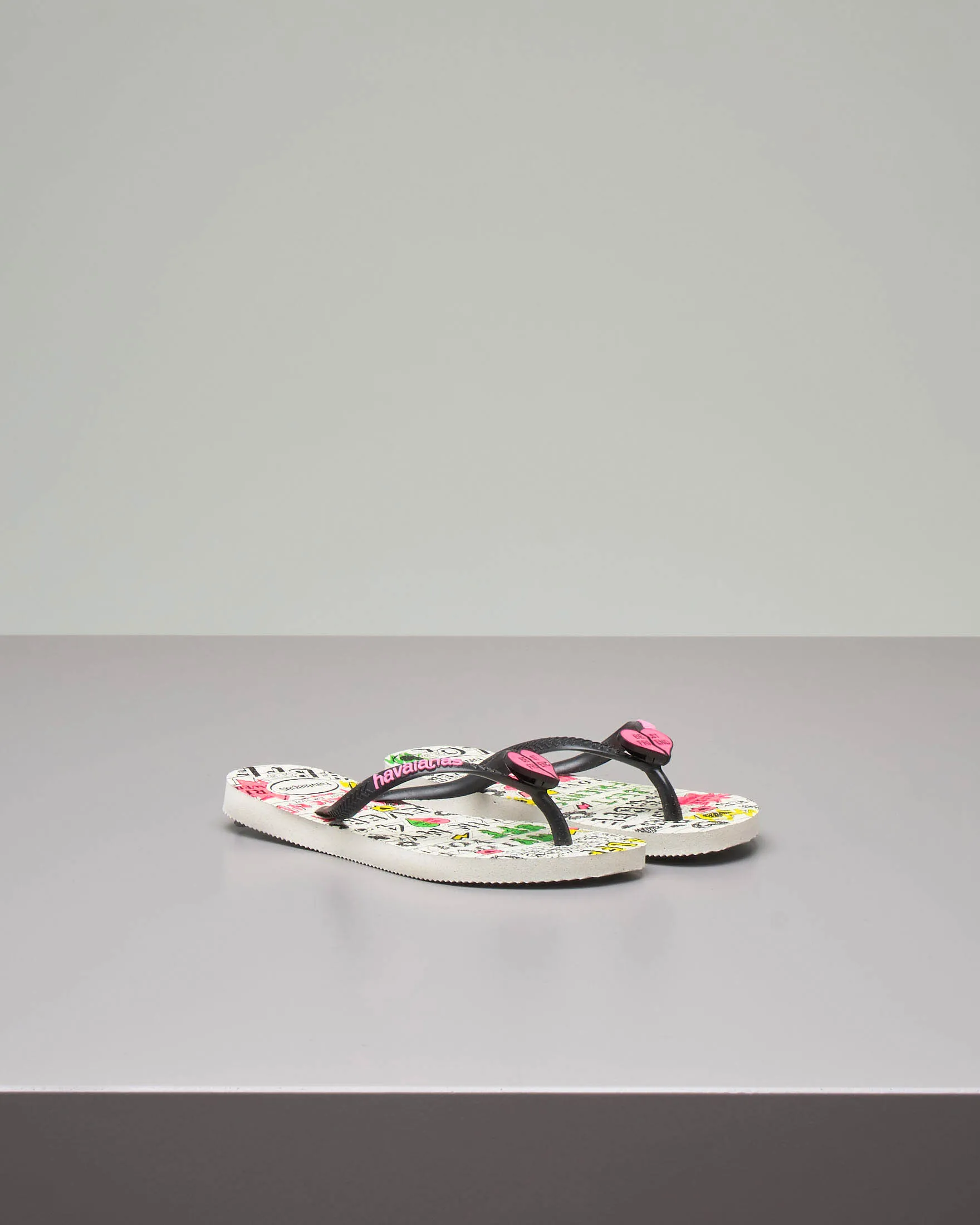 Havaianas bianca con stampa scritte e cuore Best Friend applicato 27-38