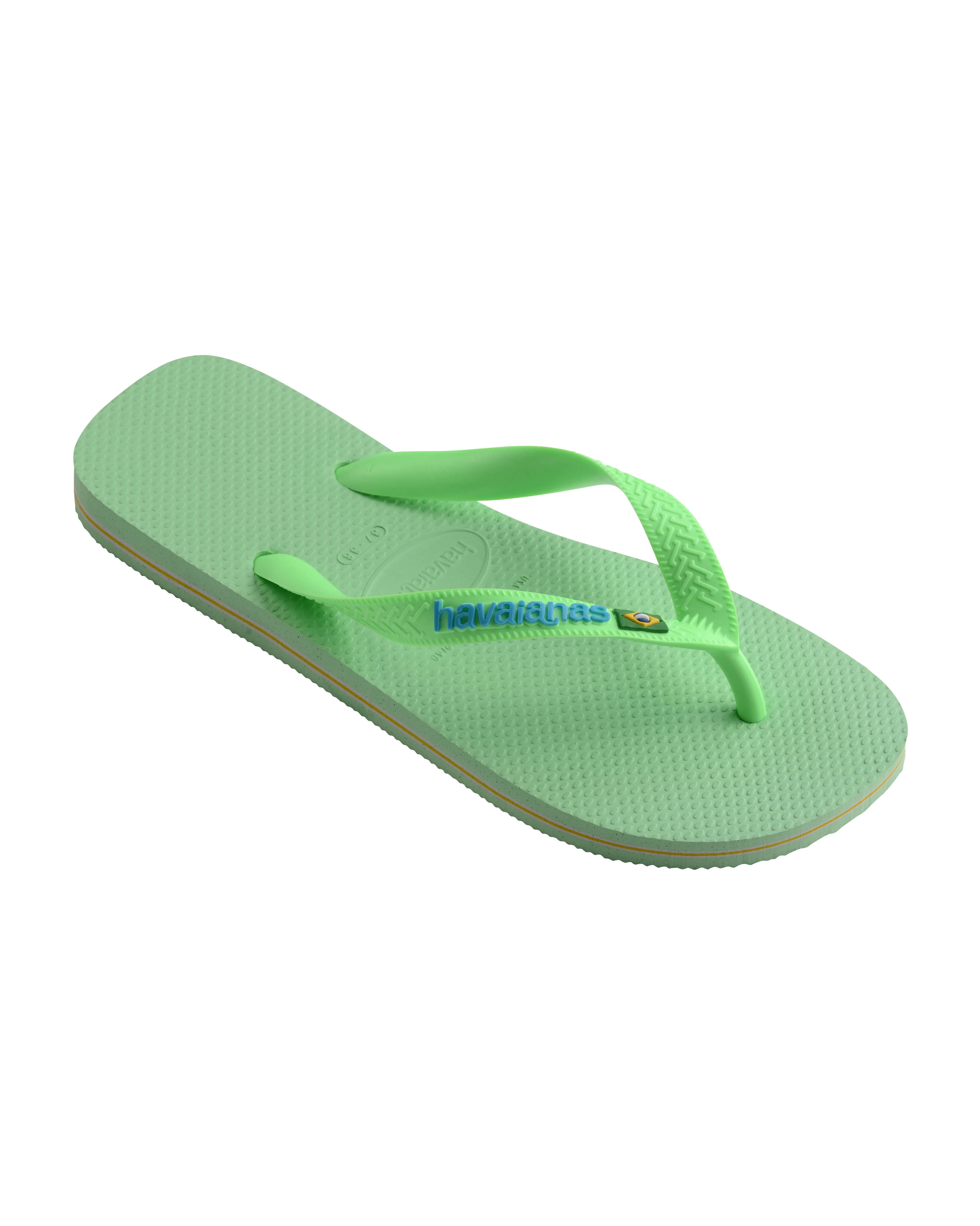 Havaianas Brasil logo verde lime con logo azzurro 33-36