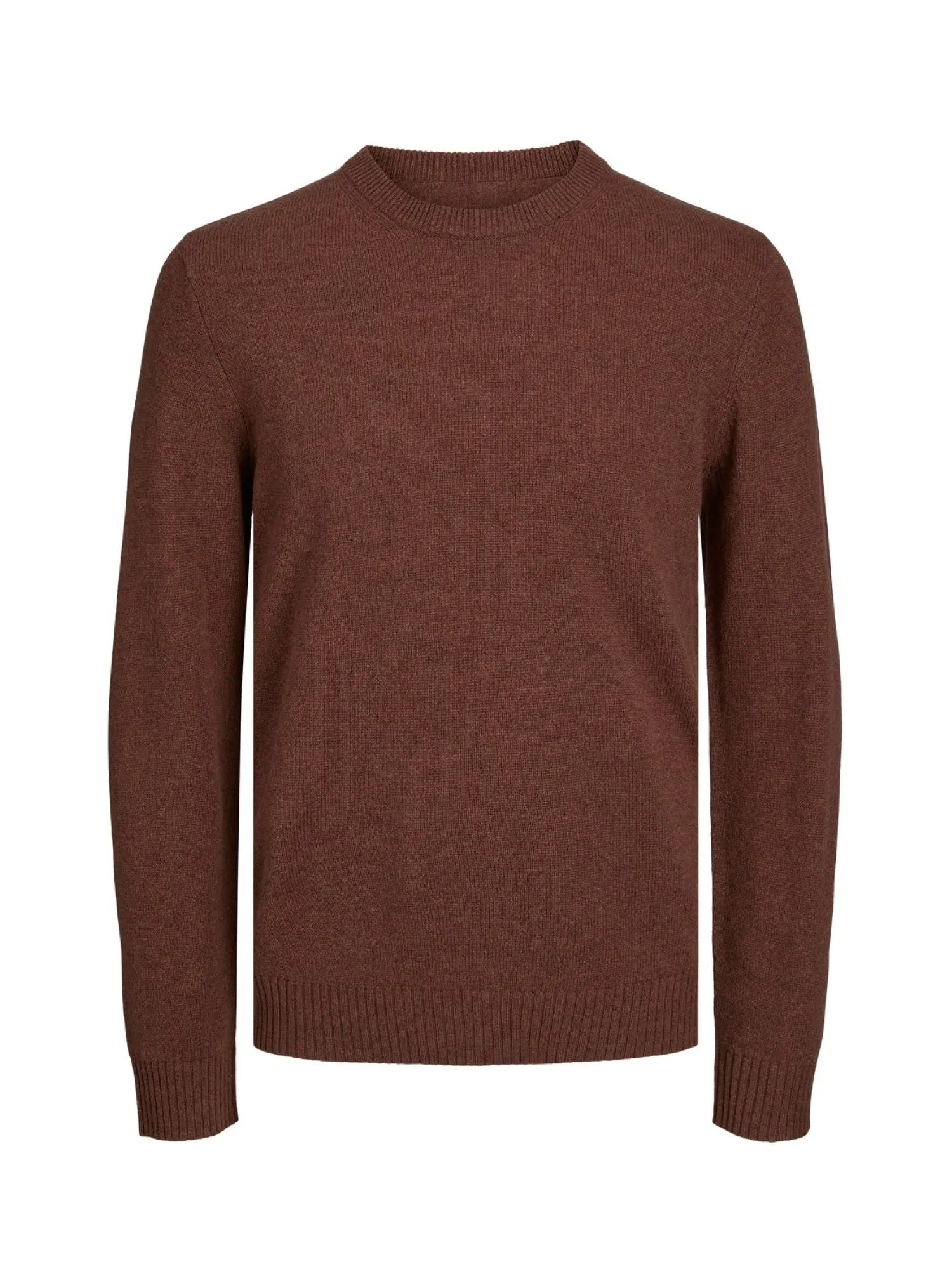 Jack&Jones maglione girocollo in lana marrone melange