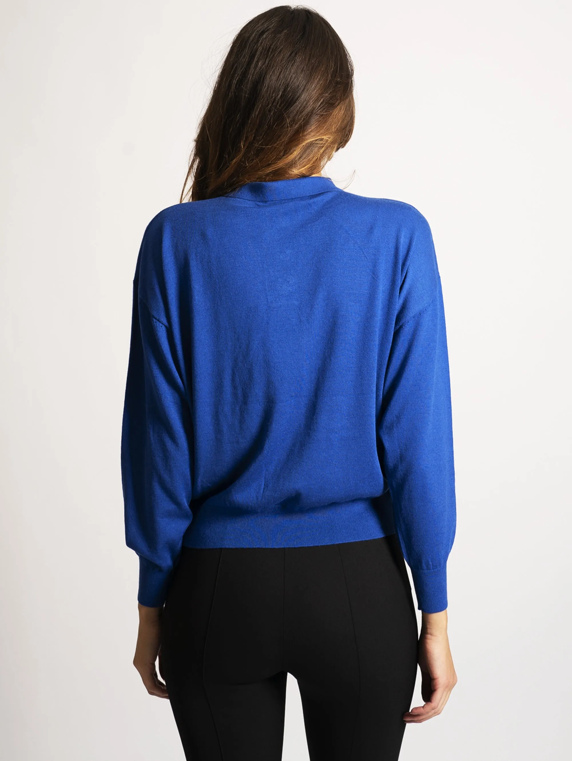 Maglia con Bottoni Gioiello Klein Blue