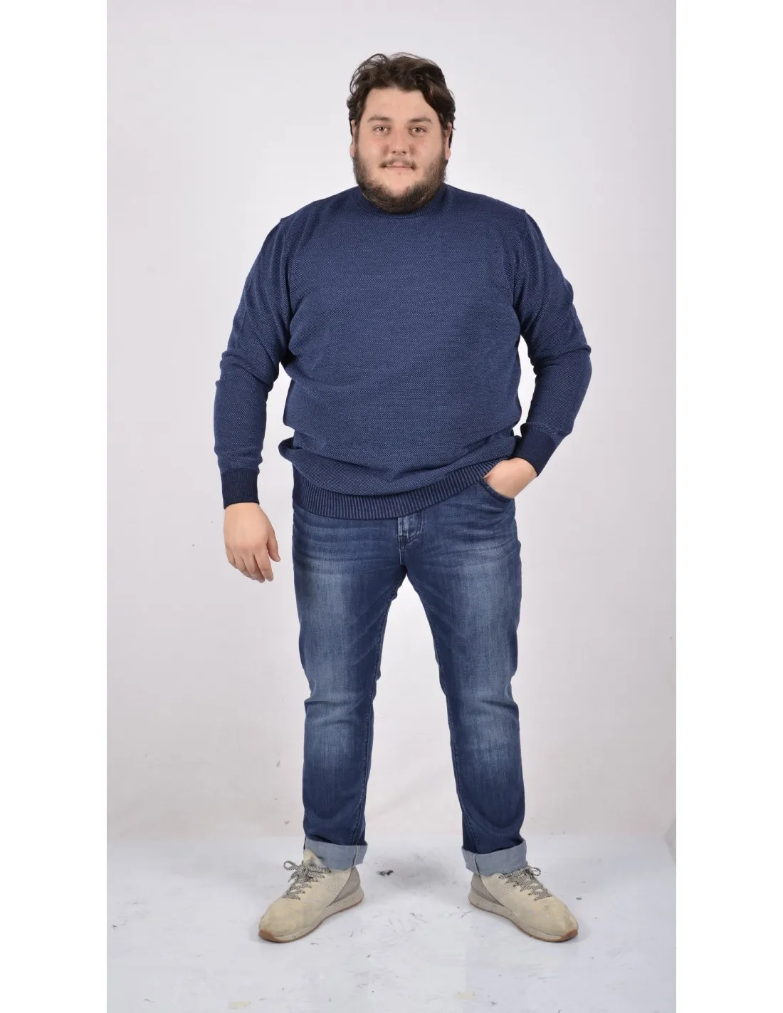 Maglia Girocollo punto riso Blu A / I