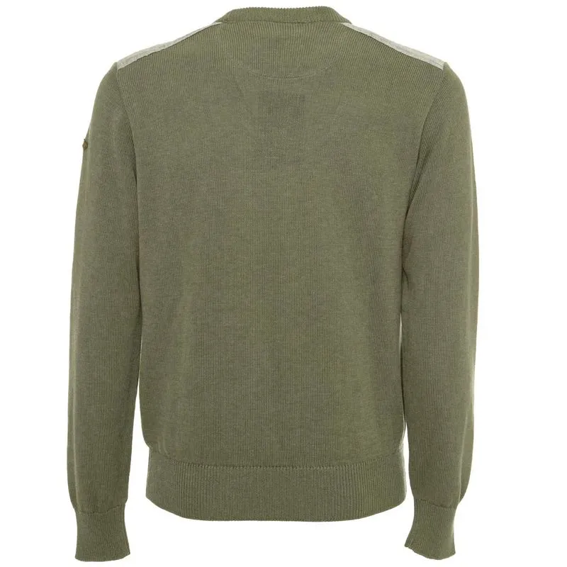 Maglione in cotone con spalline melange 