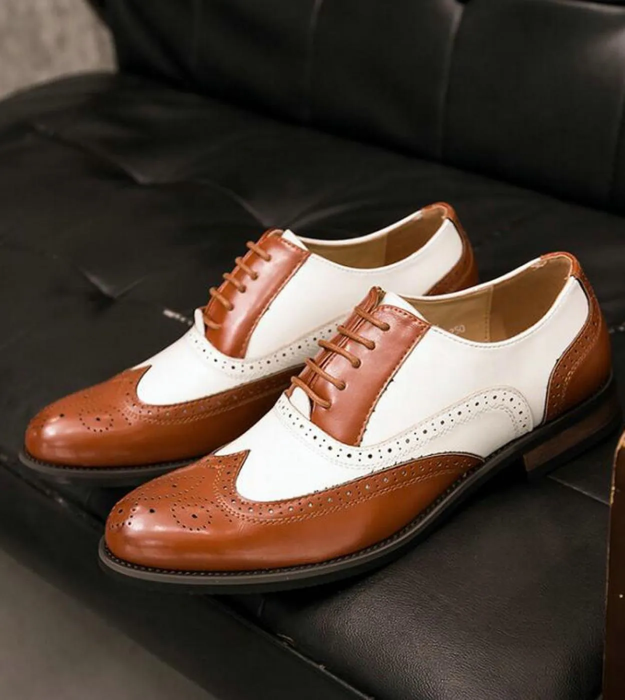 New Patchwork Oxfords Italian Men Brogue Wedding Lace Up Leather Formal Party Shoes Uomo Luxury Dress Shoes Mens Dress