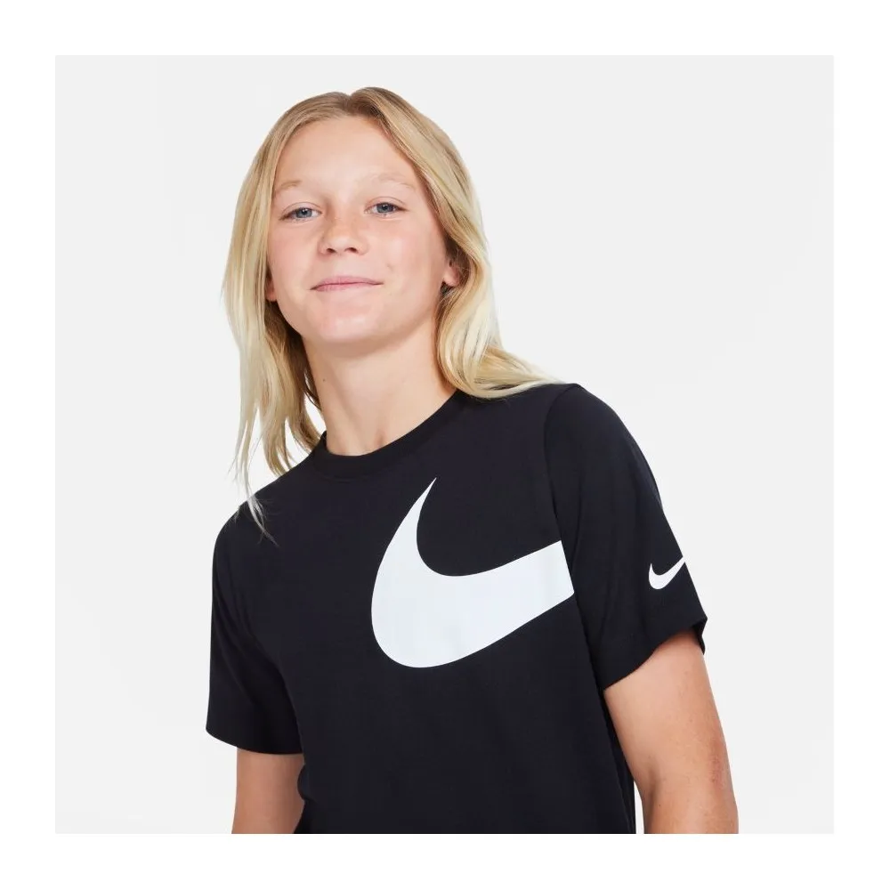 NIKE T-SHIRT SPORTSWEAR - BAMBINO - NERO - DJ6616