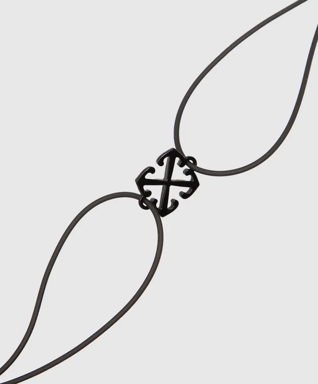 Off-White Bracciale nero con logo Arrow OMOA10AF24MET001