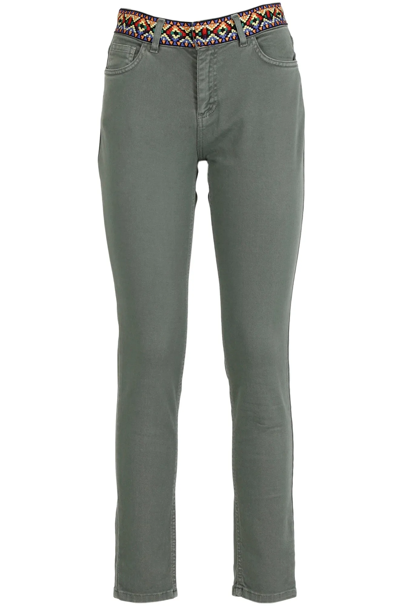 Pantalone Denim Donna colore Verde