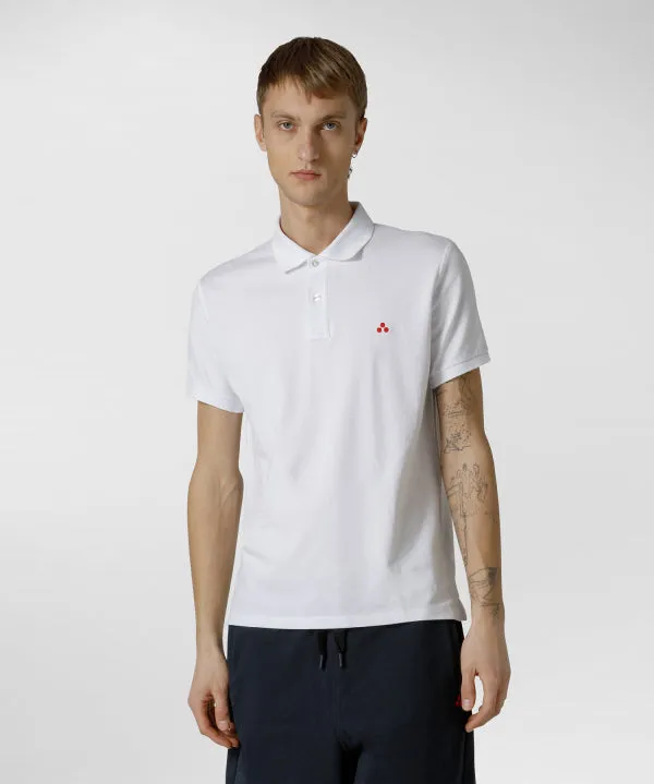 Peuterey Polo Shirt in Cotton Piquet / White