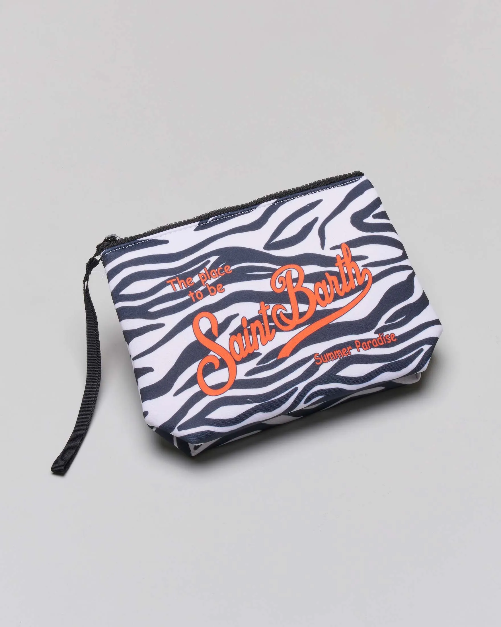 Pochette in neoprene a fantasia zebrata