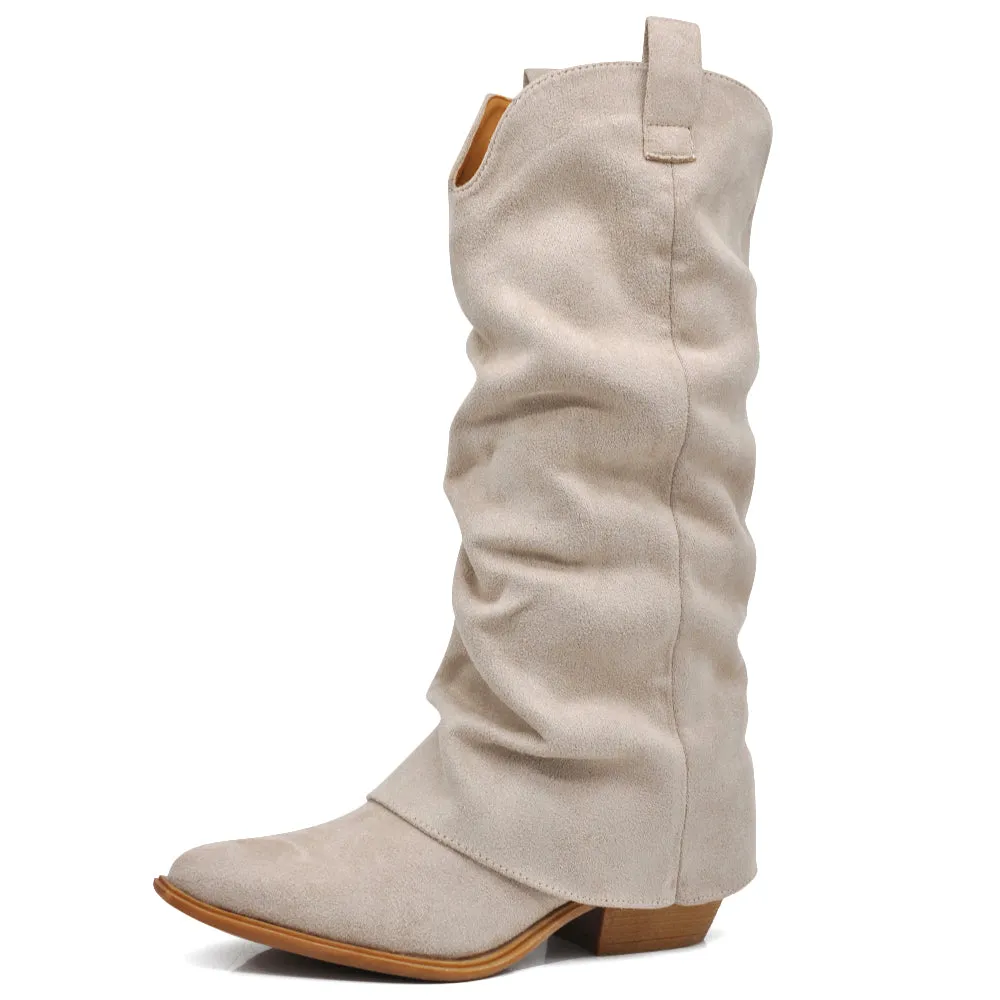 Scarpe da Donna Stivali Arricciati Con Ghette A Punta LY74-5 D7648 MP410-1