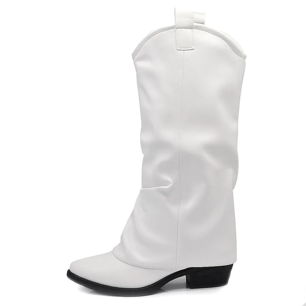 Scarpe da Donna Stivali Arricciati Con Ghette A Punta LY74-5 D7648 MP410-1