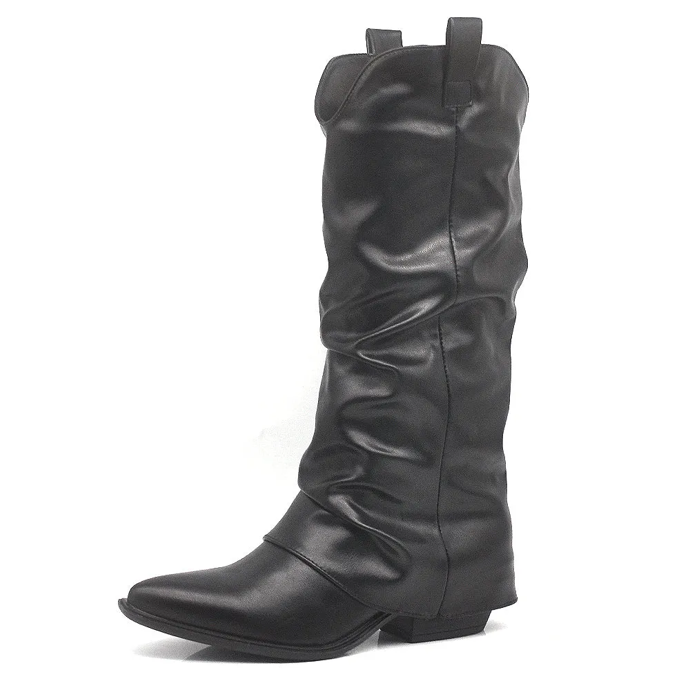 Scarpe da Donna Stivali Arricciati Con Ghette A Punta LY74-5 D7648 MP410-1