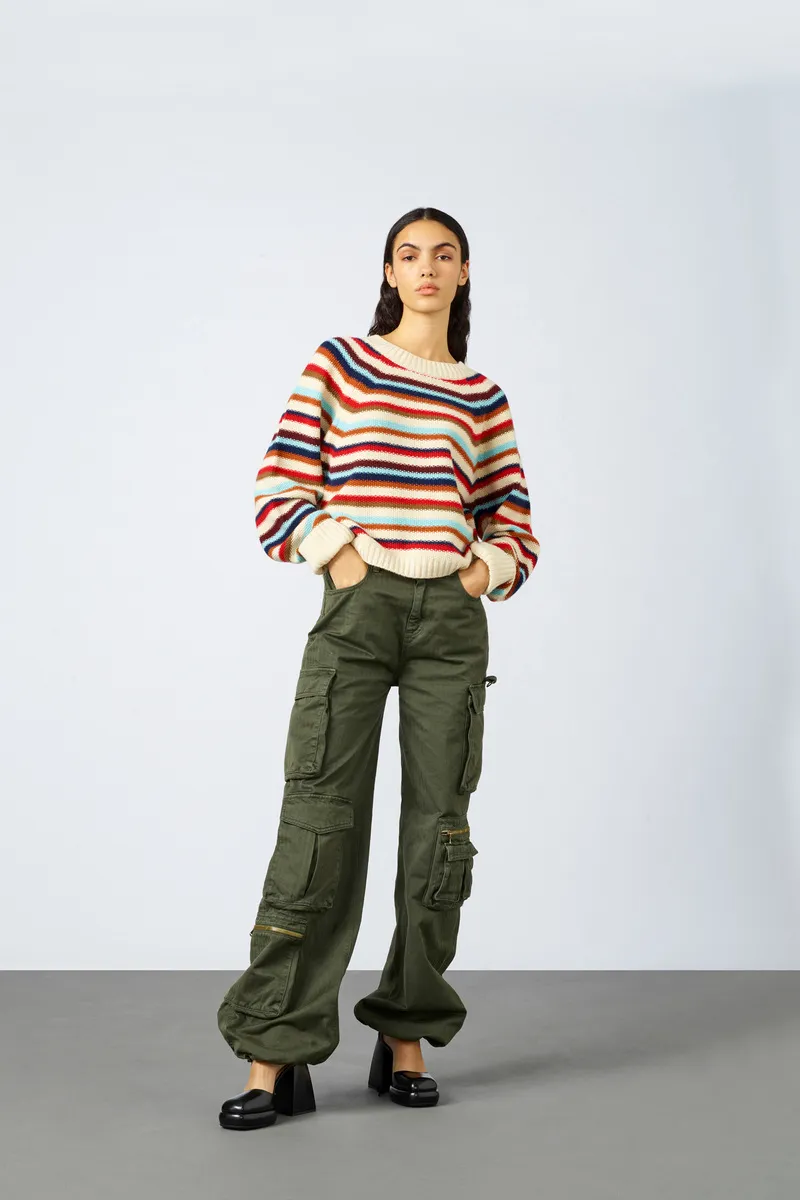 SEMICOUTURE Maglia rigata punto riso