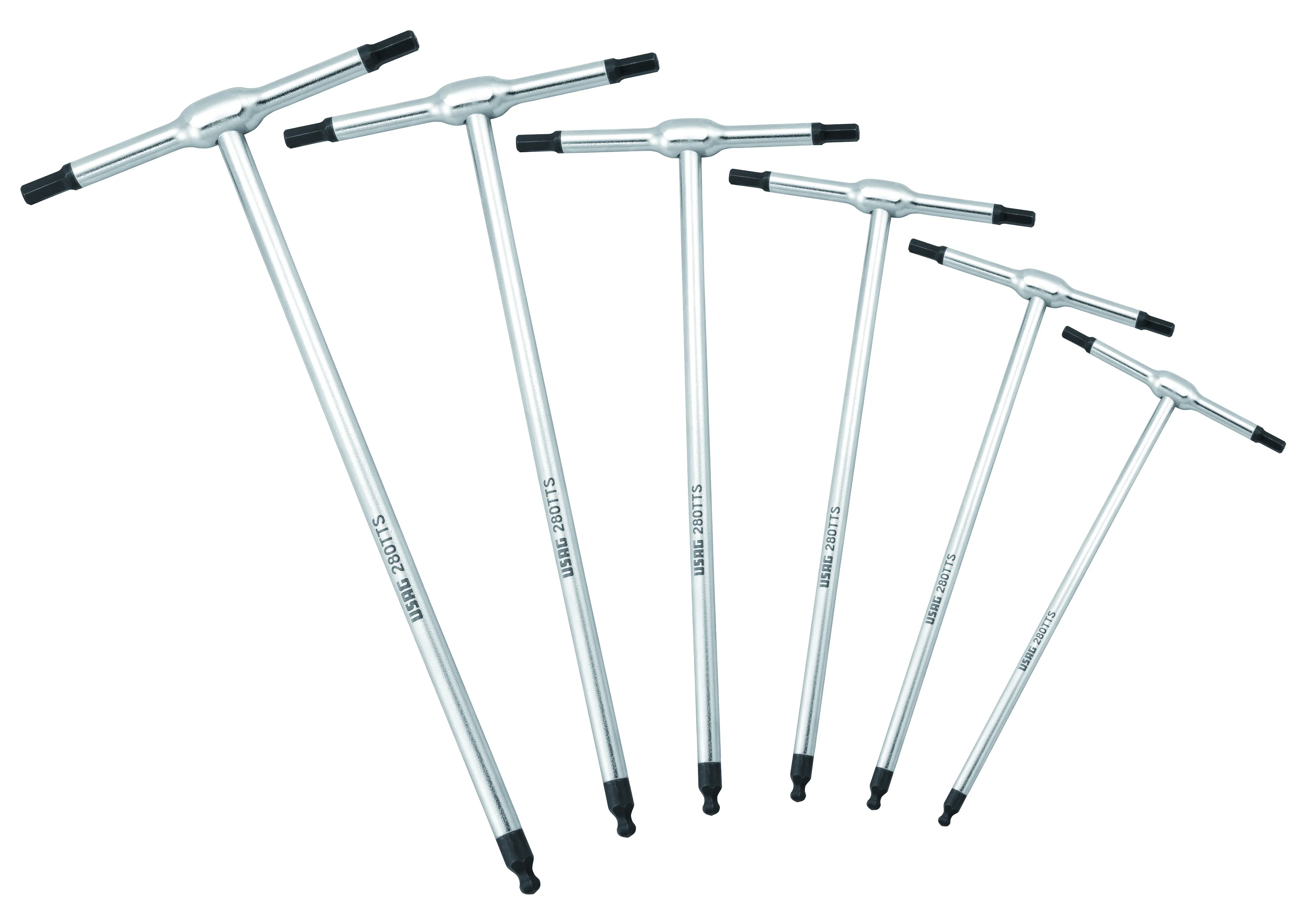 Set chiavi esagonali a T Usag, 6 pezzi, Metrico, 2,5-3-4-5-6-8, con braccio Lungo