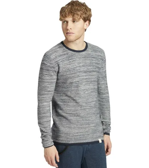 SOLID Mink maglione da uomo in maglia di cotone sostenibile in look melange 21300422 blu