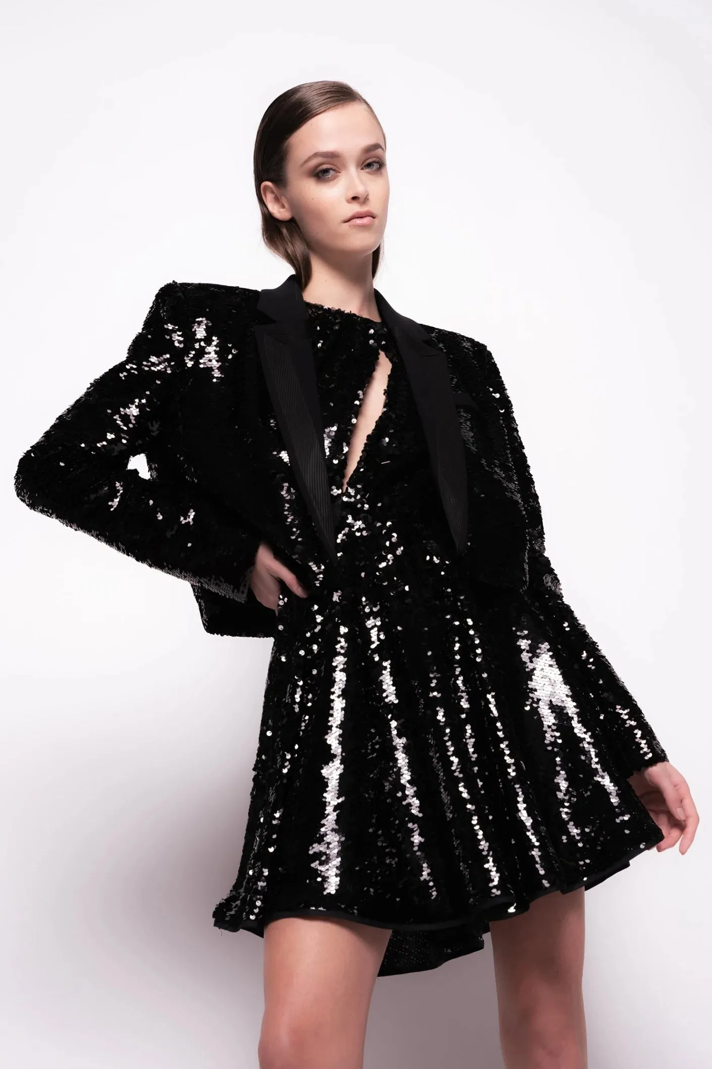 Spencer Pinko Jacket with Sequins / Black