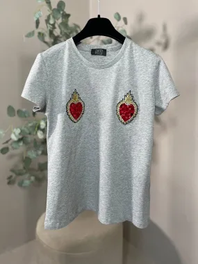 T-shirt Cuori Grigio Melange