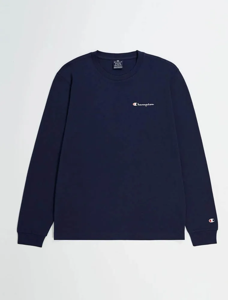 T-shirt Manica Lunga Sportiva Champion - Navy