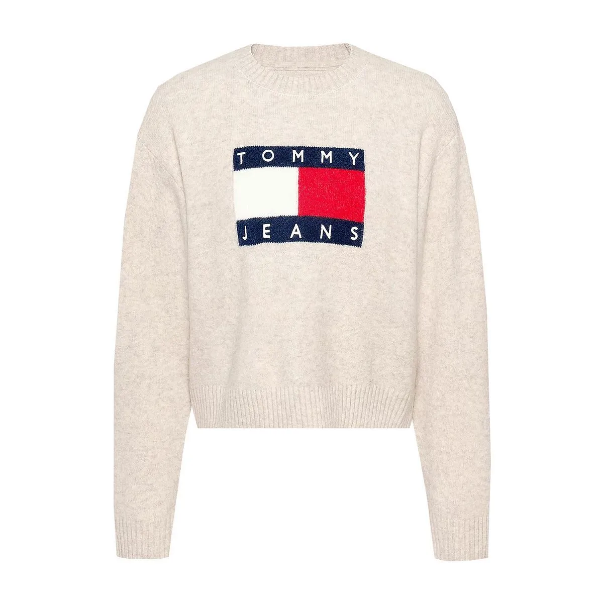      TOMMY JEANS MAGLIONE GIROCOLLO FLAG MELANGE DONNA  