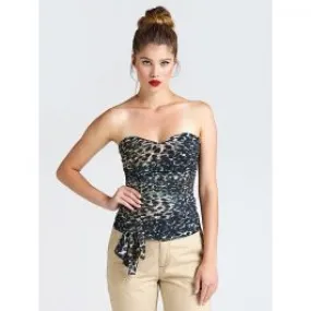 Top corto leopardato