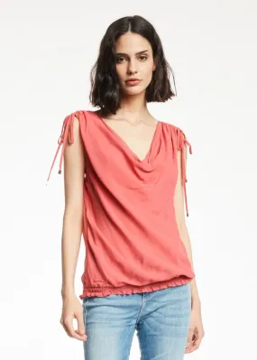 Top in georgette di viscosa