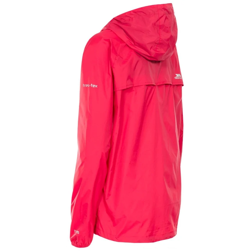TRESPASS QIKPAC JACKET PACKABLE Donna Raspberry Giacca antivento impermeabile ripiegabile