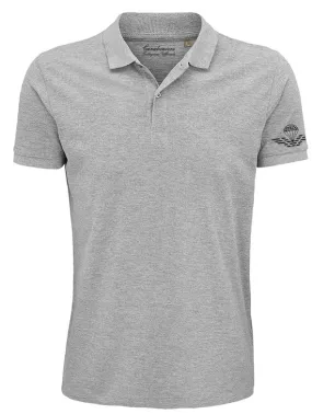 Tuscania Polo Piquet Grigio Melange Stampe Flock