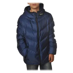 Woolrich -  Piumino Corto Chevron con Cappuccio - Avio - Giacca - Luxury Exclusive Collection